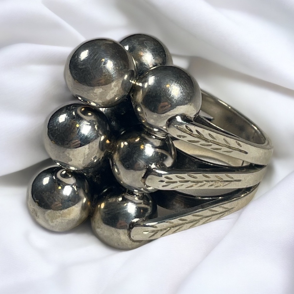Rachel Gera Vintage 90s Israeli Modernist Boho 925 Sterling Silver Ring, Size 8